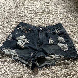 Faded black high waisted shorts